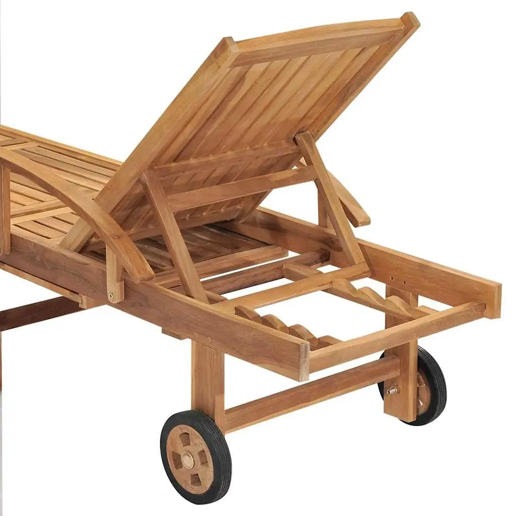 Teak Sun Lounger with Adjustable Backrest