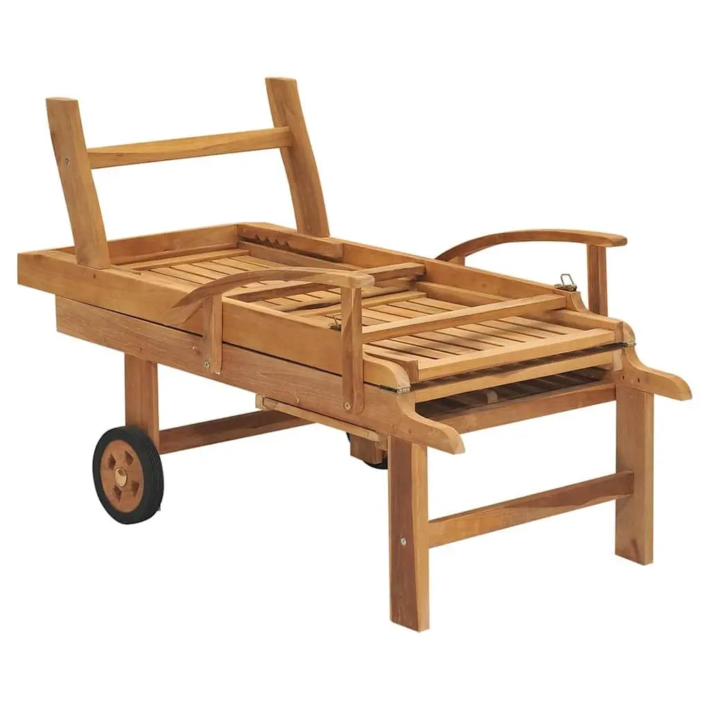 Teak Sun Lounger with Adjustable Backrest