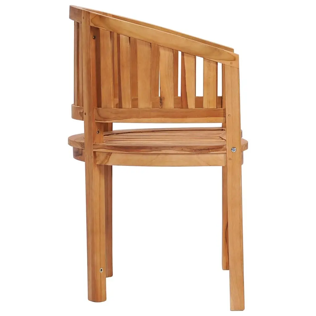 Banana Outdoor Chairs Brown Teak Hardwood Garden Patio Seating 2 Piece