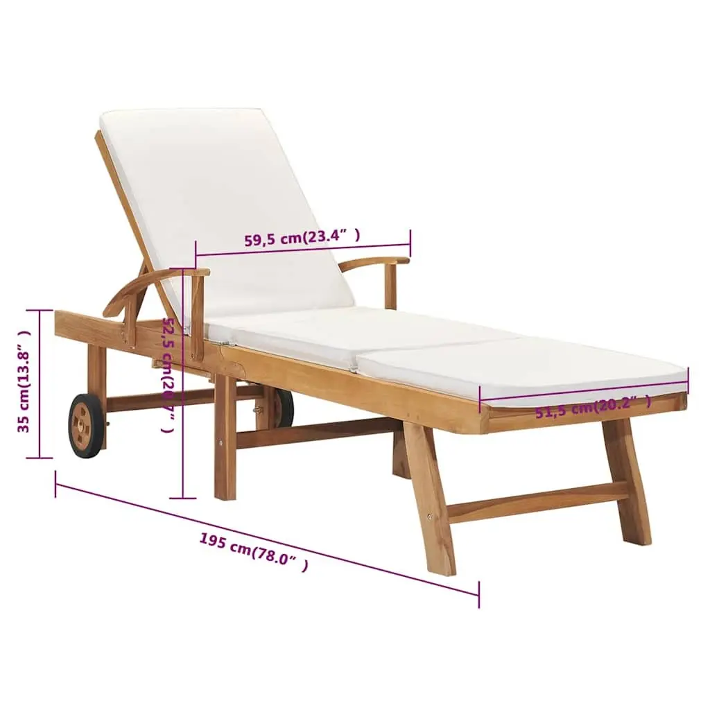 Sun Lounger with Wheels