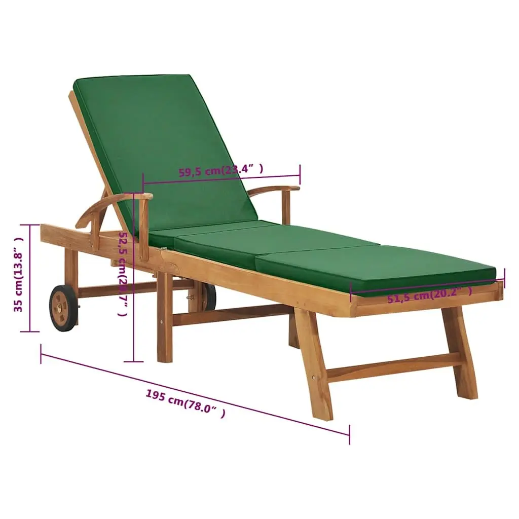 Teak Sun Lounger for Outdoors