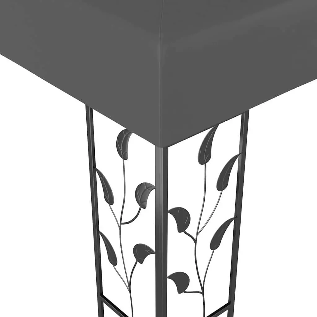 Gazebo Anthracite 3x4m Double Roof Outdoor Garden Canopy Sunshade Pavilion