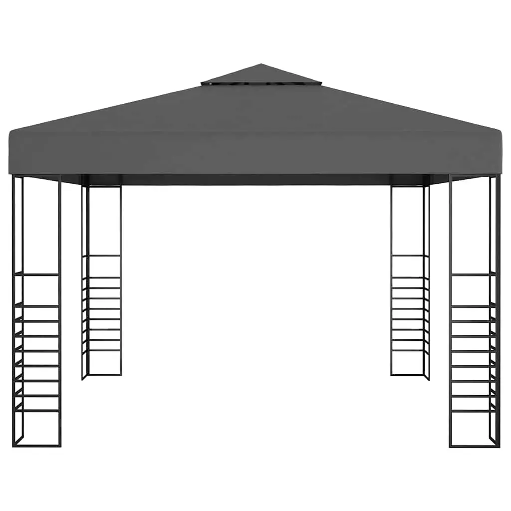 Garden Marquee Anthracite 3x3 m Outdoor Canopy Pavilion Gazebo with Double-Vented Roof and Durable Steel Frame