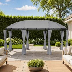 Gazebo with Curtains 520x349x255 cm Anthracite Outdoor Garden Canopy Shelter