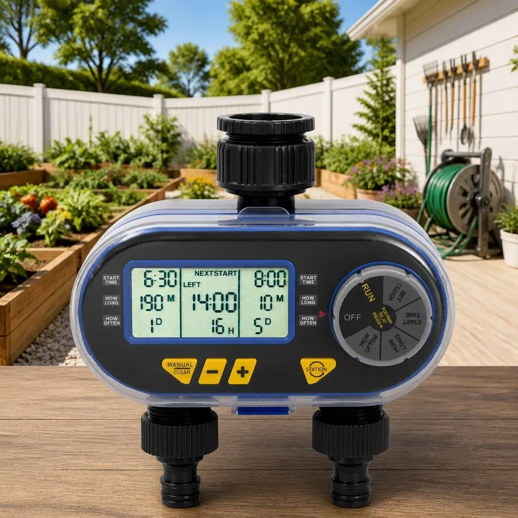 Digital Water Timer Multicolour Dual Outlet Automatic Sprinkler Controller