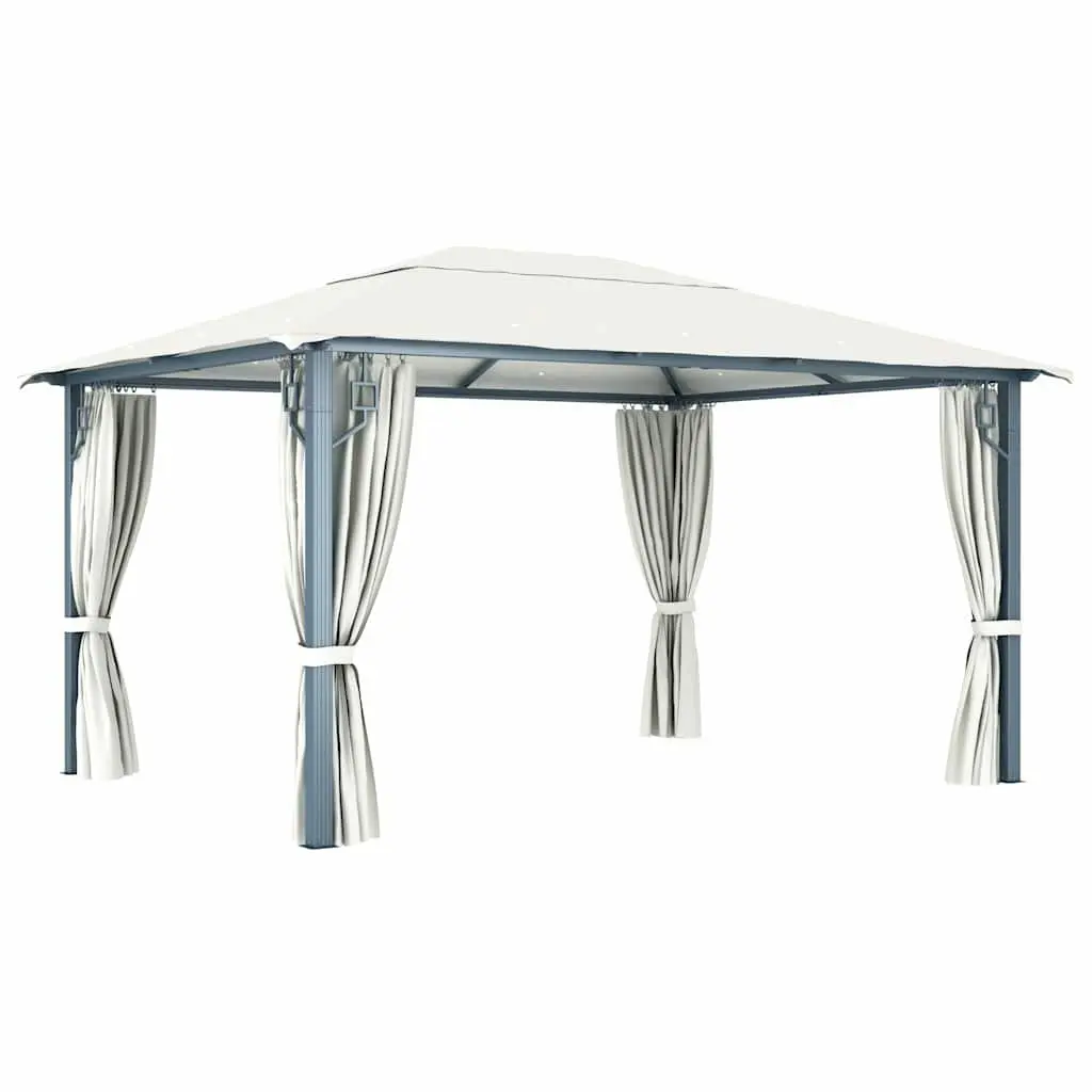 Gazebo Cream 400x300 cm Outdoor Canopy Pavilion with Curtains and Mesh Screens