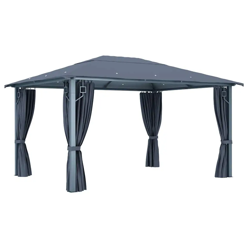 Outdoor Gazebo Canopy Anthracite 400x300 cm with Curtains Sidewalls Mesh Screens
