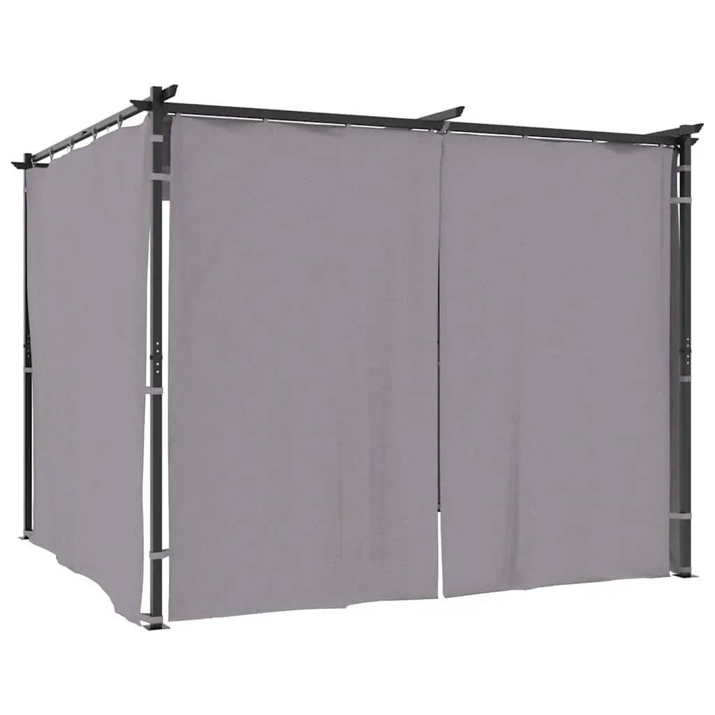 Gazebo Anthracite 3x3 m Outdoor Shelter with Curtains for Privacy and Shade