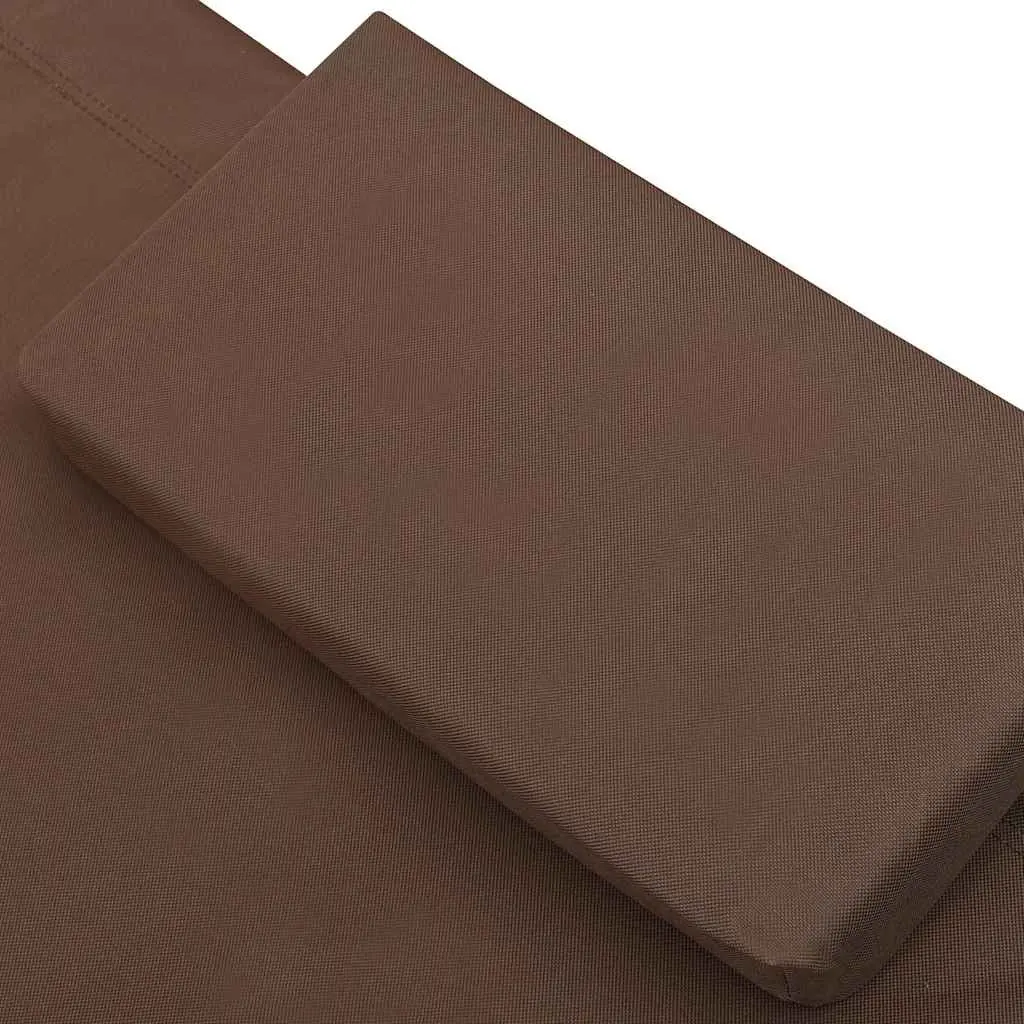 Outdoor Sun Lounger Bed Brown with Canopy and Pillow for Garden Patio Beach Relaxation