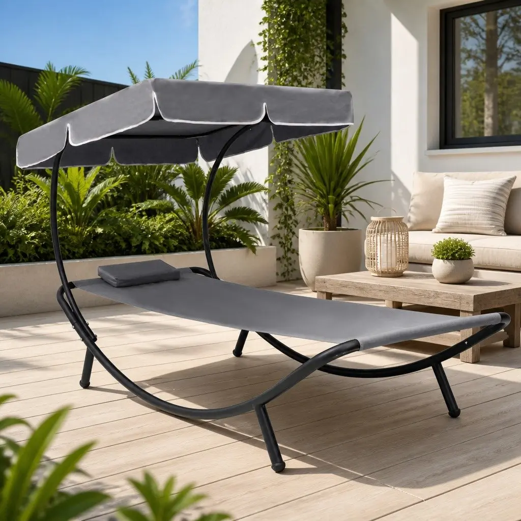 Sun Lounger Bed with Canopy