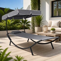 Compact and Comfortable Sun Lounger Bed with Canopy
