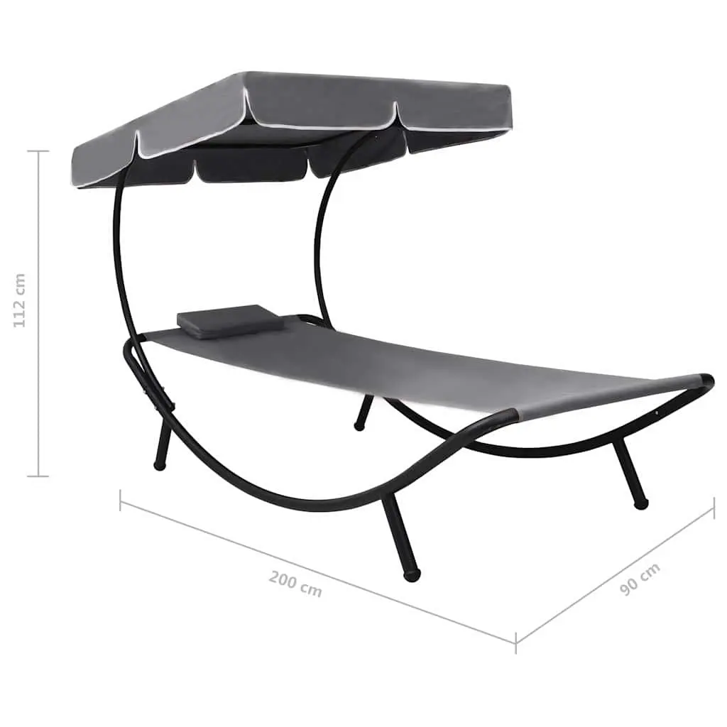 Sun Lounger Bed with Canopy