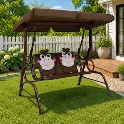 Kids Swing Bench with Sturdy Canopy Shade