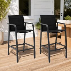 Outdoor Bar Chairs Set of 2 - Lightweight and Easy to Assemble