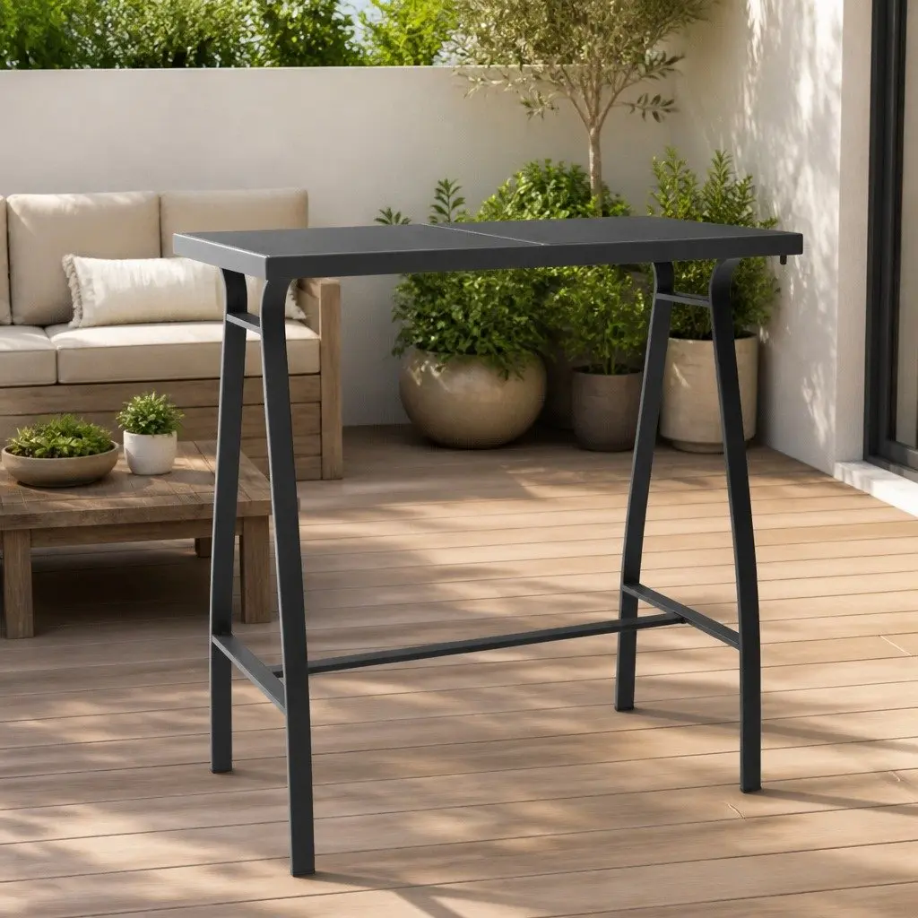 Black Garden Bar Table with Easy Assembly
