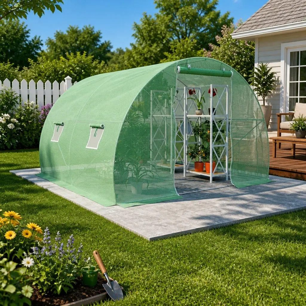 Greenhouse Green 3x2x2m Galvanised Steel Frame PE Mesh Durable Plant Protection