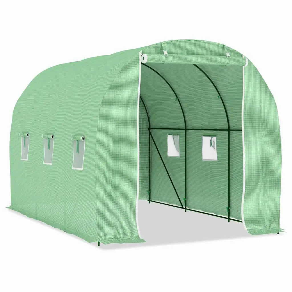 Greenhouse Green 6.86 m² Galvanised Steel Frame PE Mesh Ventilation