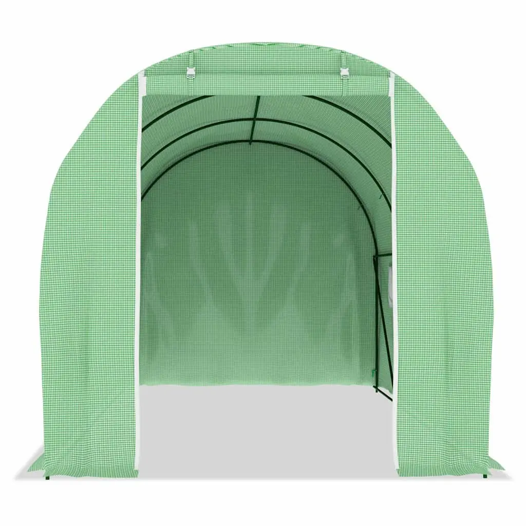 Greenhouse Green 4.5x2x2 m 9 m² PE Mesh Fabric Galvanised Steel Frame Ventilation Windows Single Door