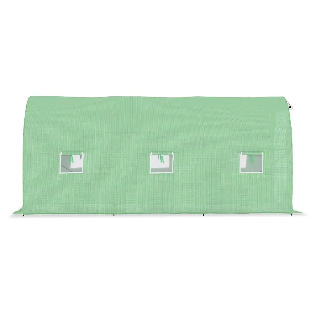 Greenhouse Green 4.5x2x2 m 9 m² PE Mesh Fabric Galvanised Steel Frame Ventilation Windows Single Door