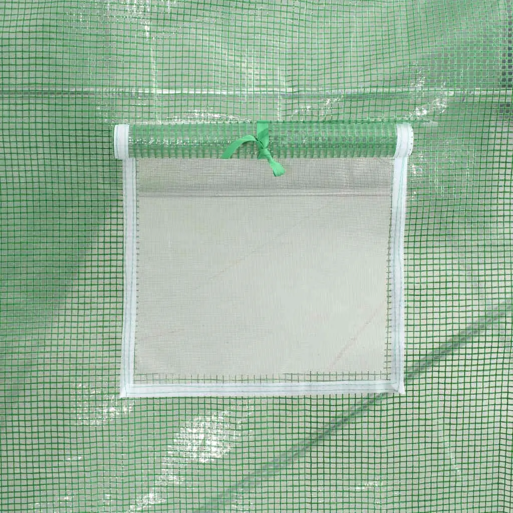 Greenhouse Green 4.5x2x2 m 9 m² PE Mesh Fabric Galvanised Steel Frame Ventilation Windows Single Door
