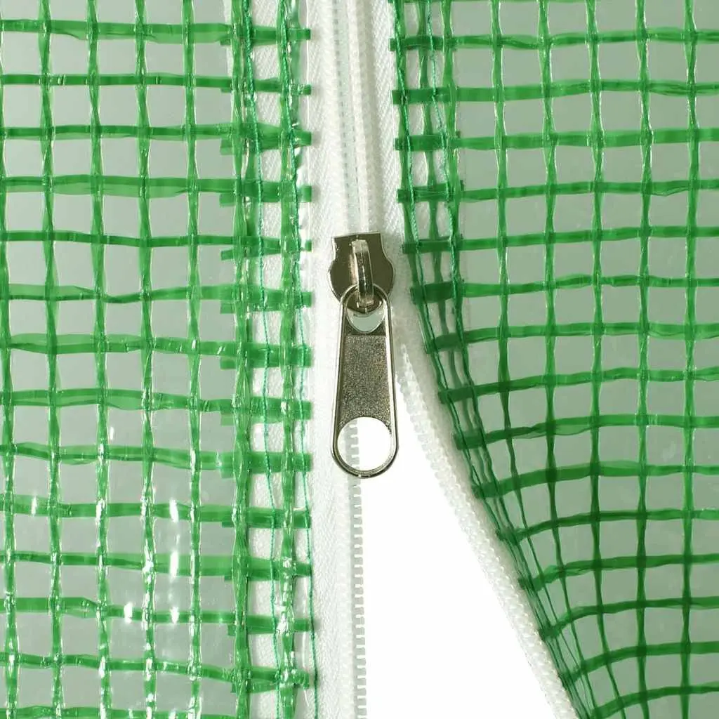 Greenhouse Green 4.5x2x2 m 9 m² PE Mesh Fabric Galvanised Steel Frame Ventilation Windows Single Door