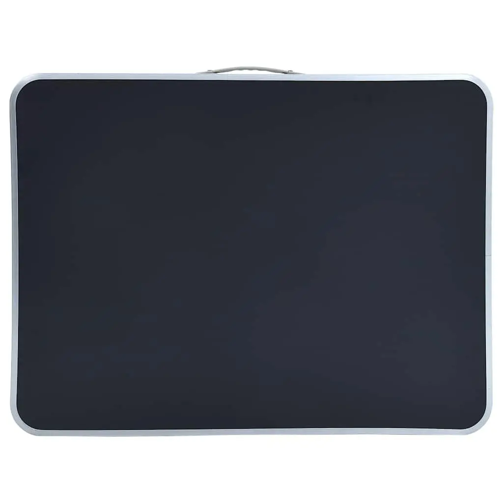 Foldable Camping Table Grey 80x60cm Portable Outdoor Picnic Metal Frame