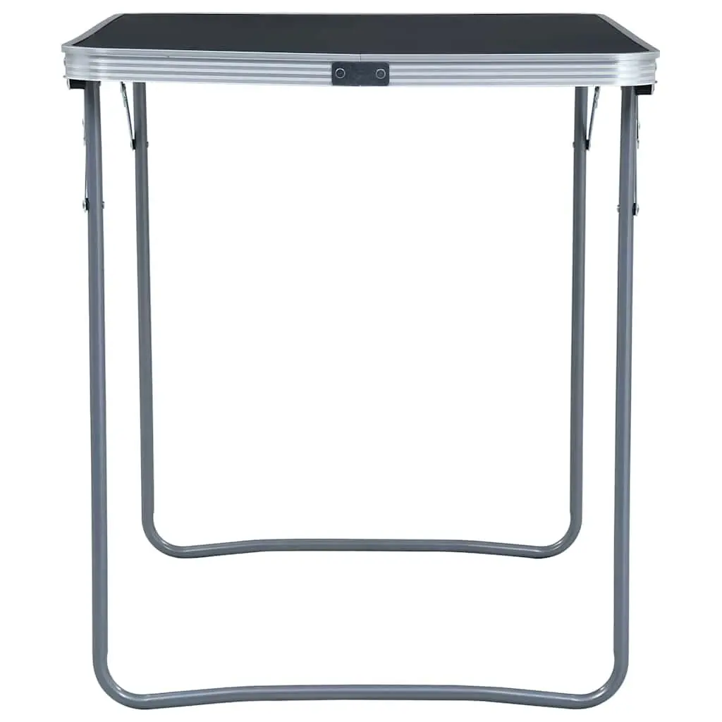 Foldable Camping Table Grey 80x60cm Portable Outdoor Picnic Metal Frame