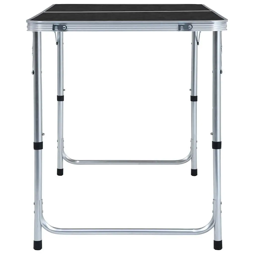 Adjustable Height Foldable Camping Table Grey Portable for Outdoor Use 120x60cm