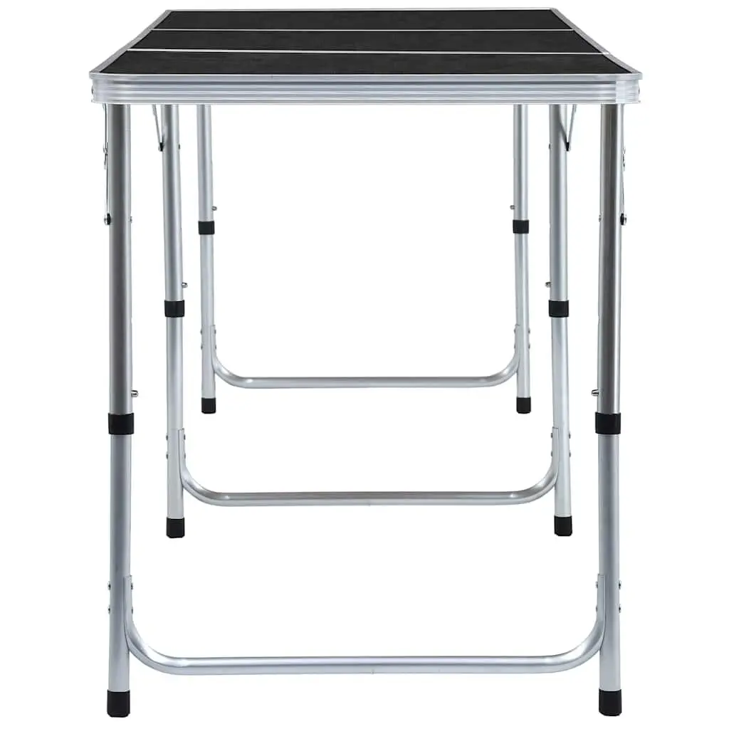 Portable Grey Camping Table Adjustable Height Foldable Outdoor 180x60cm