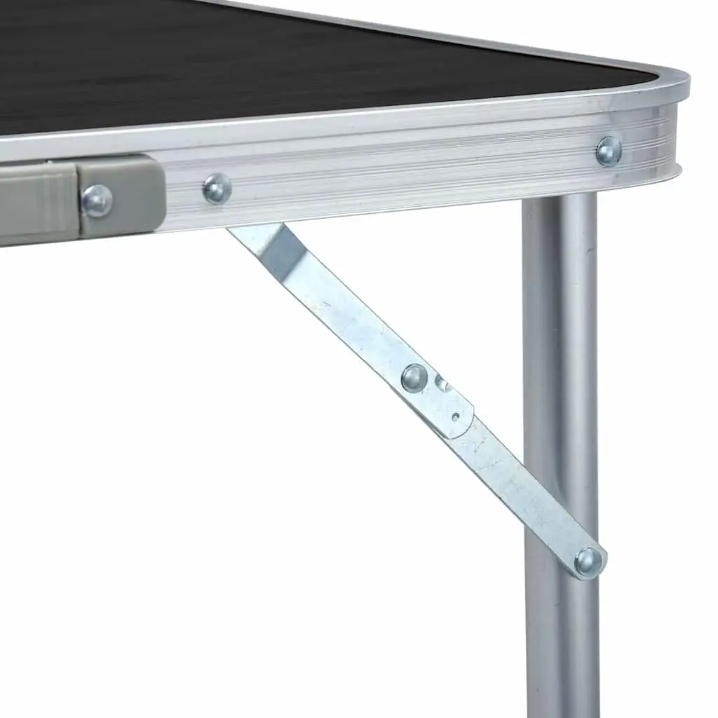 Portable Grey Camping Table Adjustable Height Foldable Outdoor 180x60cm