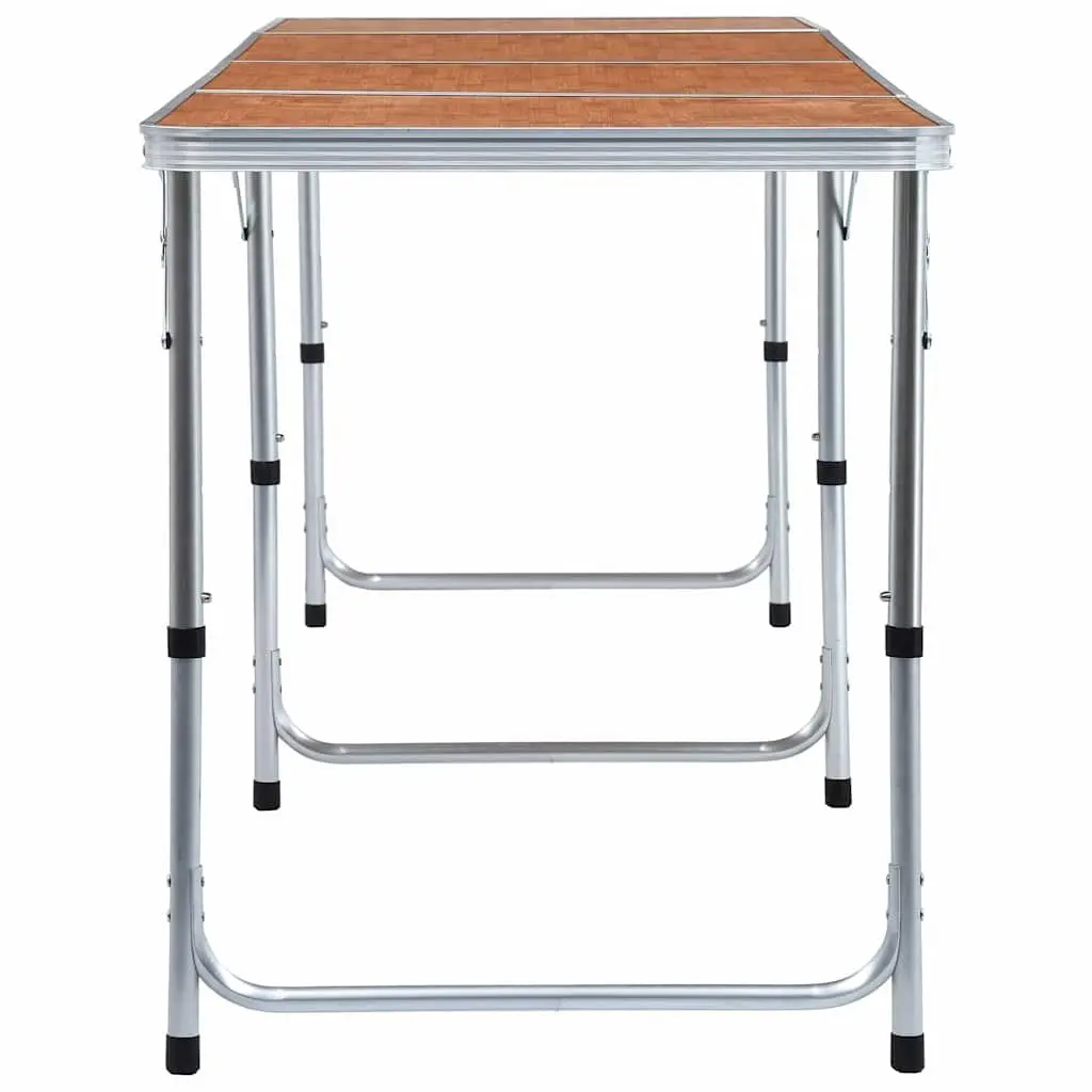 Foldable Camping Table Brown 240x60 cm Adjustable Height Portable