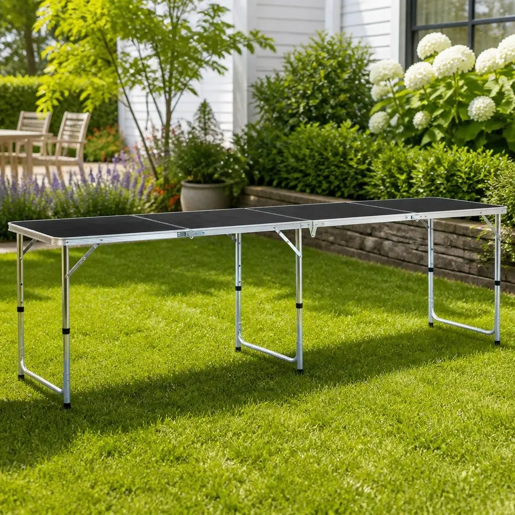 Foldable Camping Table with Adjustable Heights