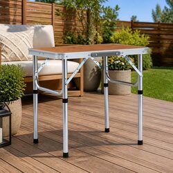 Compact Brown Folding Camping Table for Easy Transport