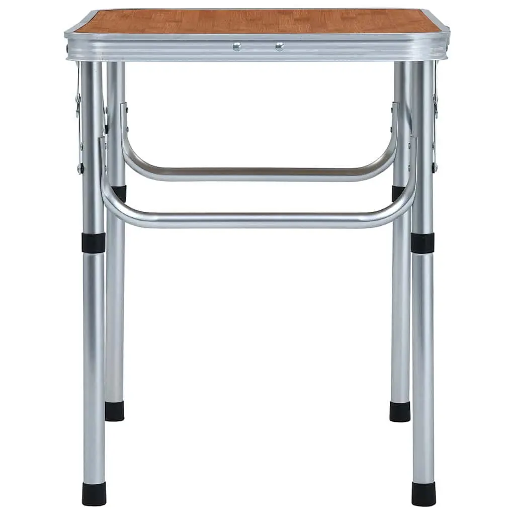 Folding Camping Table Brown 60 x 45 cm Lightweight Aluminum Portable