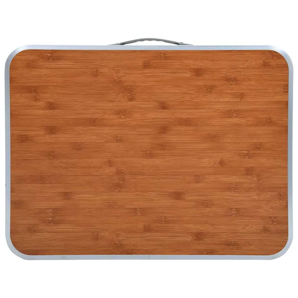 Folding Camping Table Brown 60 x 45 cm Lightweight Aluminum Portable