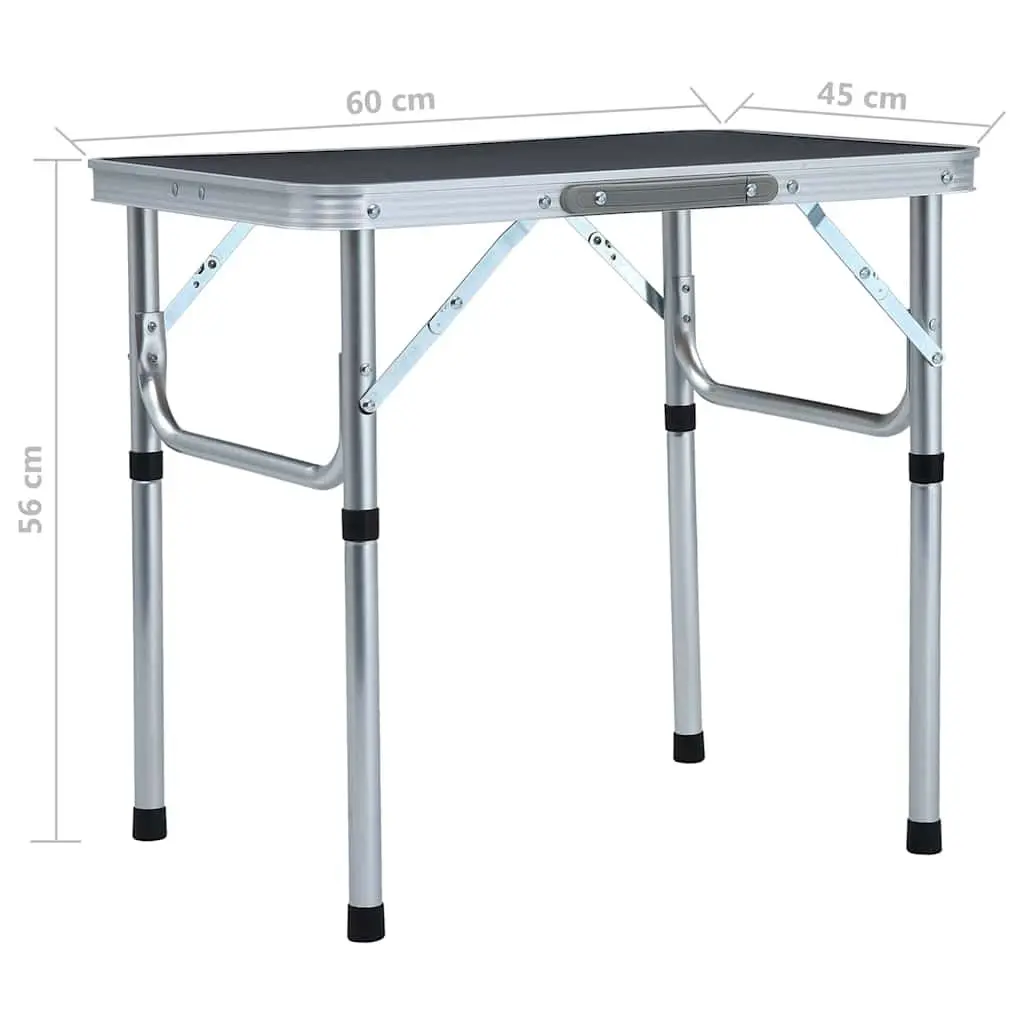 Folding Camping Table Grey Lightweight Portable Outdoor