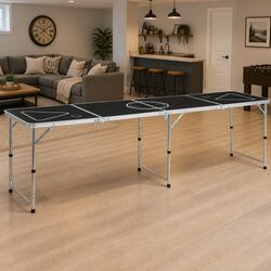 Compact Black Folding Beer Pong Table 240 cm