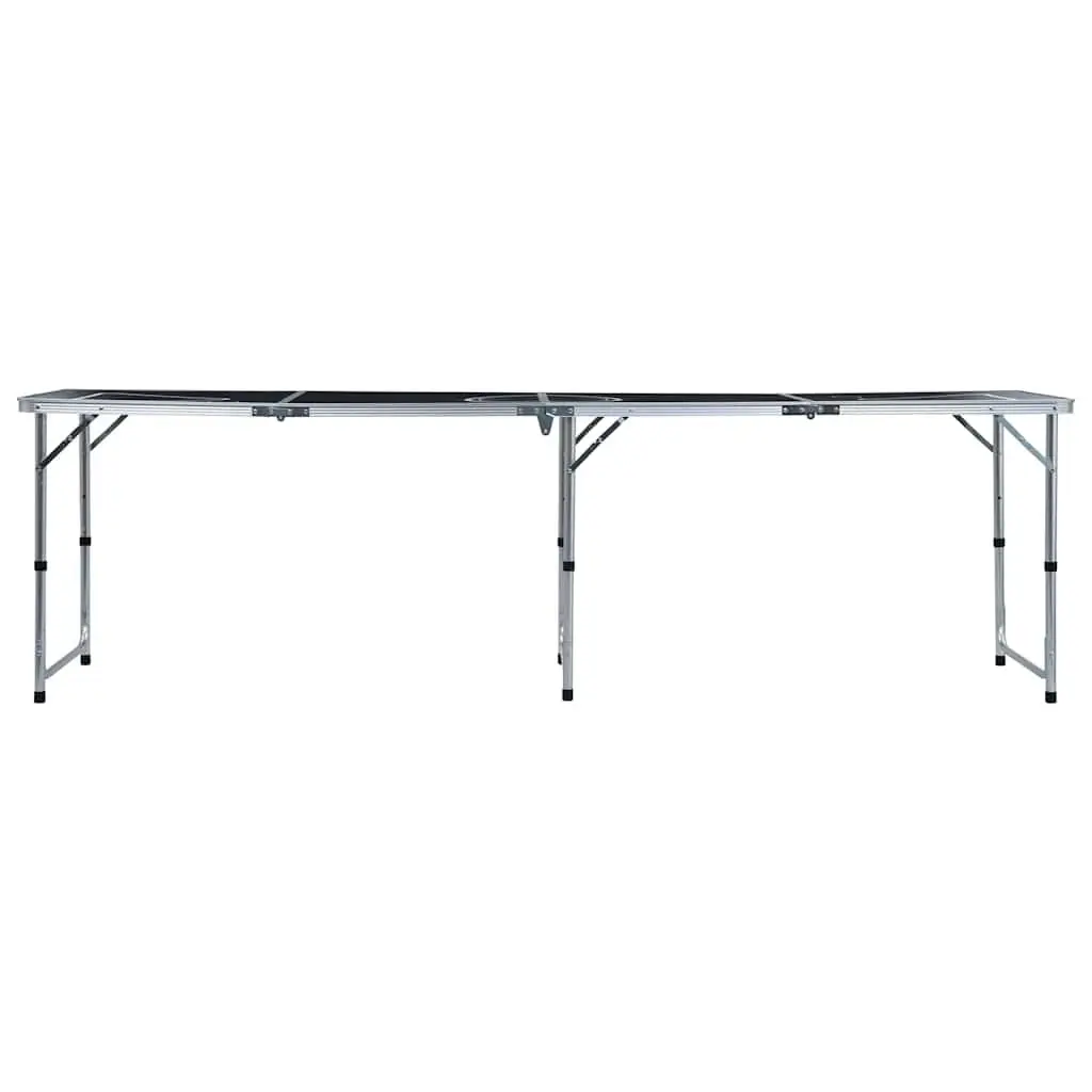 Folding Beer Pong Table Black 240 cm Portable Lightweight Aluminium Indoor Outdoor