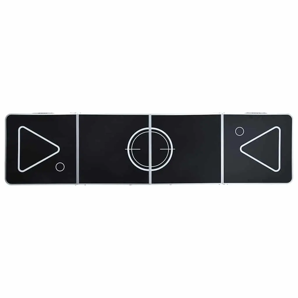 Folding Beer Pong Table Black 240 cm Portable Lightweight Aluminium Indoor Outdoor
