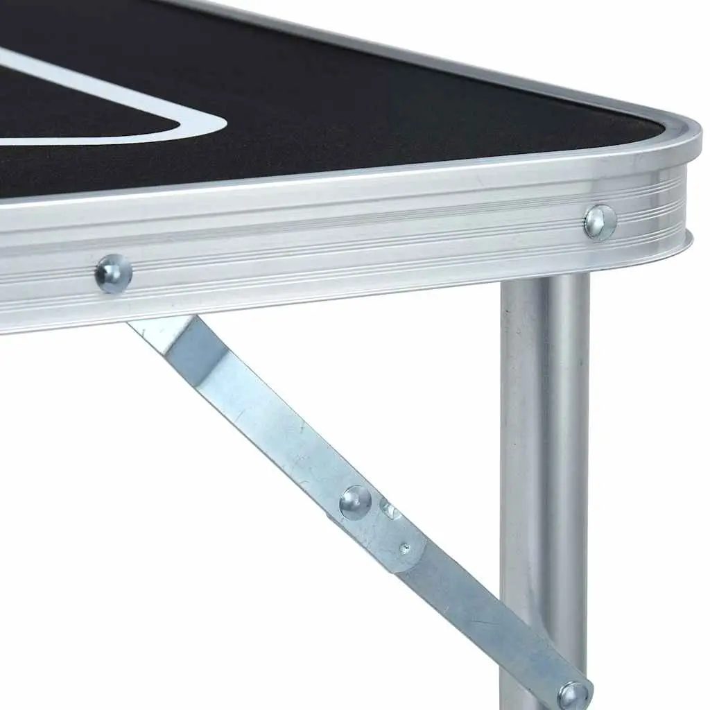 Folding Beer Pong Table Black 240 cm Portable Lightweight Aluminium Indoor Outdoor
