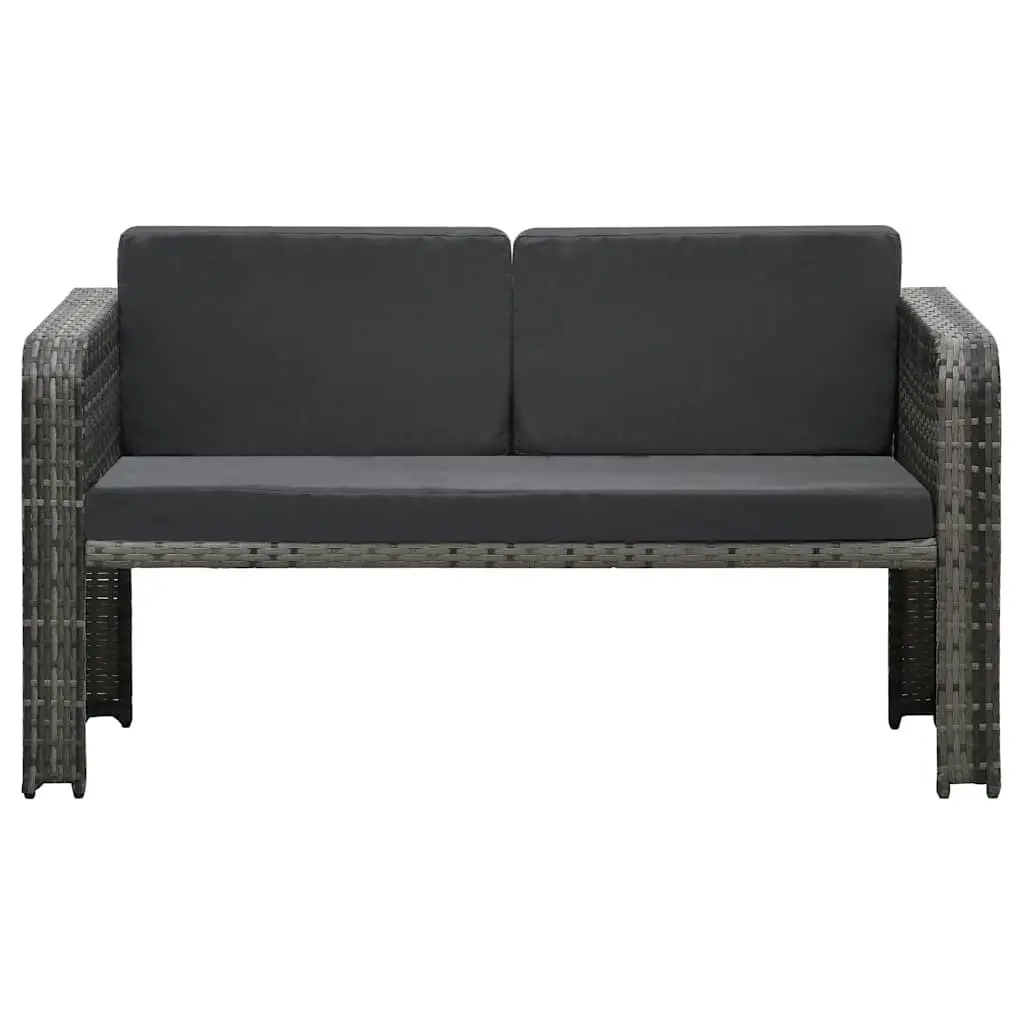 Garden Lounge Set 4 Piece Sofa Coffee Table Stools Cushions Poly Rattan