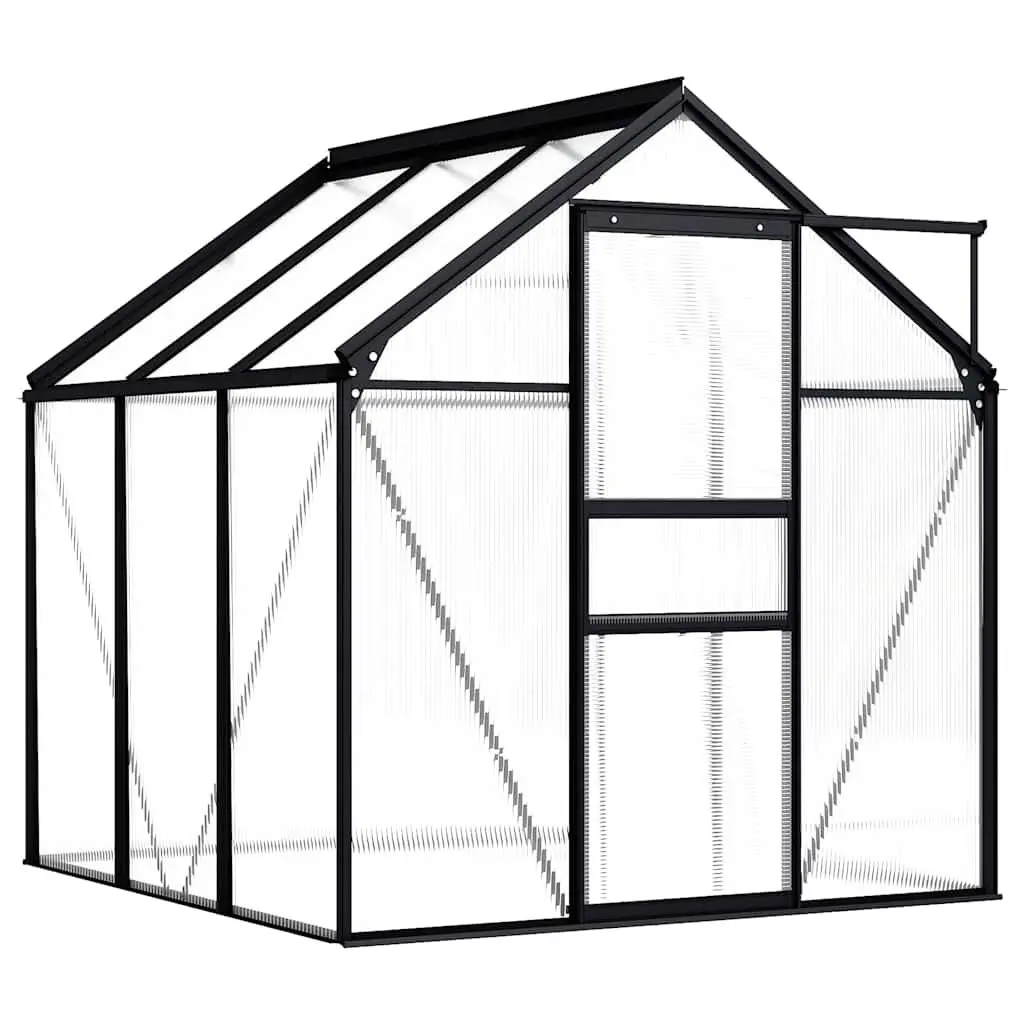 Greenhouse Anthracite 3.61 m² Polycarbonate UV Resistant Aluminium Frame