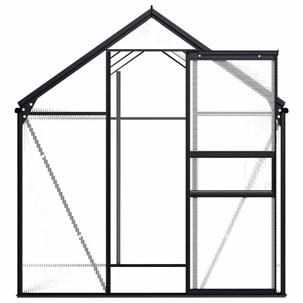 Greenhouse Anthracite 3.61 m² Polycarbonate UV Resistant Aluminium Frame