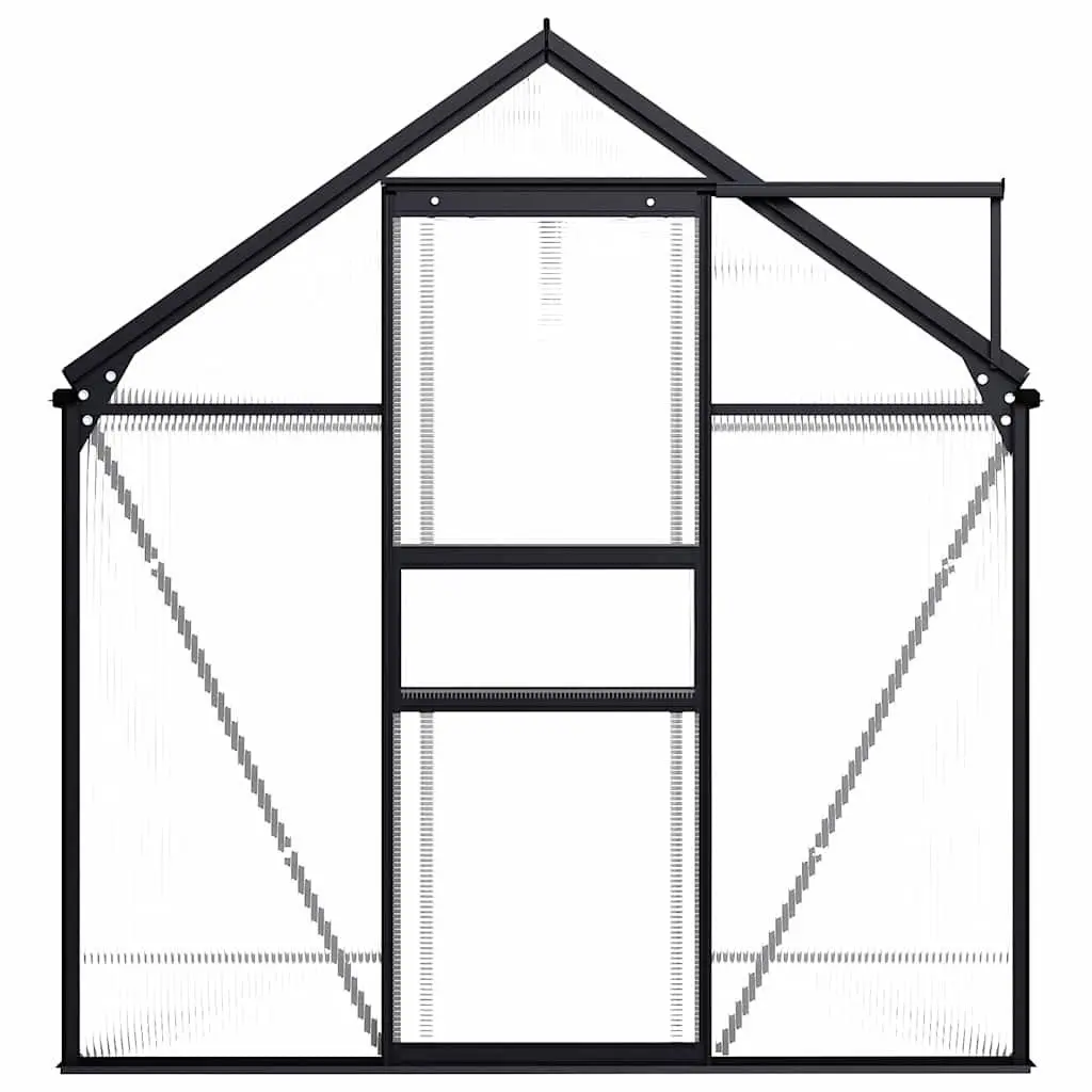 Greenhouse Anthracite 3.61 m² Polycarbonate UV Resistant Aluminium Frame