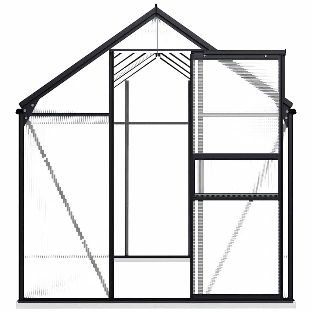 Greenhouse Anthracite Aluminium 5.89m² Polycarbonate Panels UV Resistant Thermal Insulation