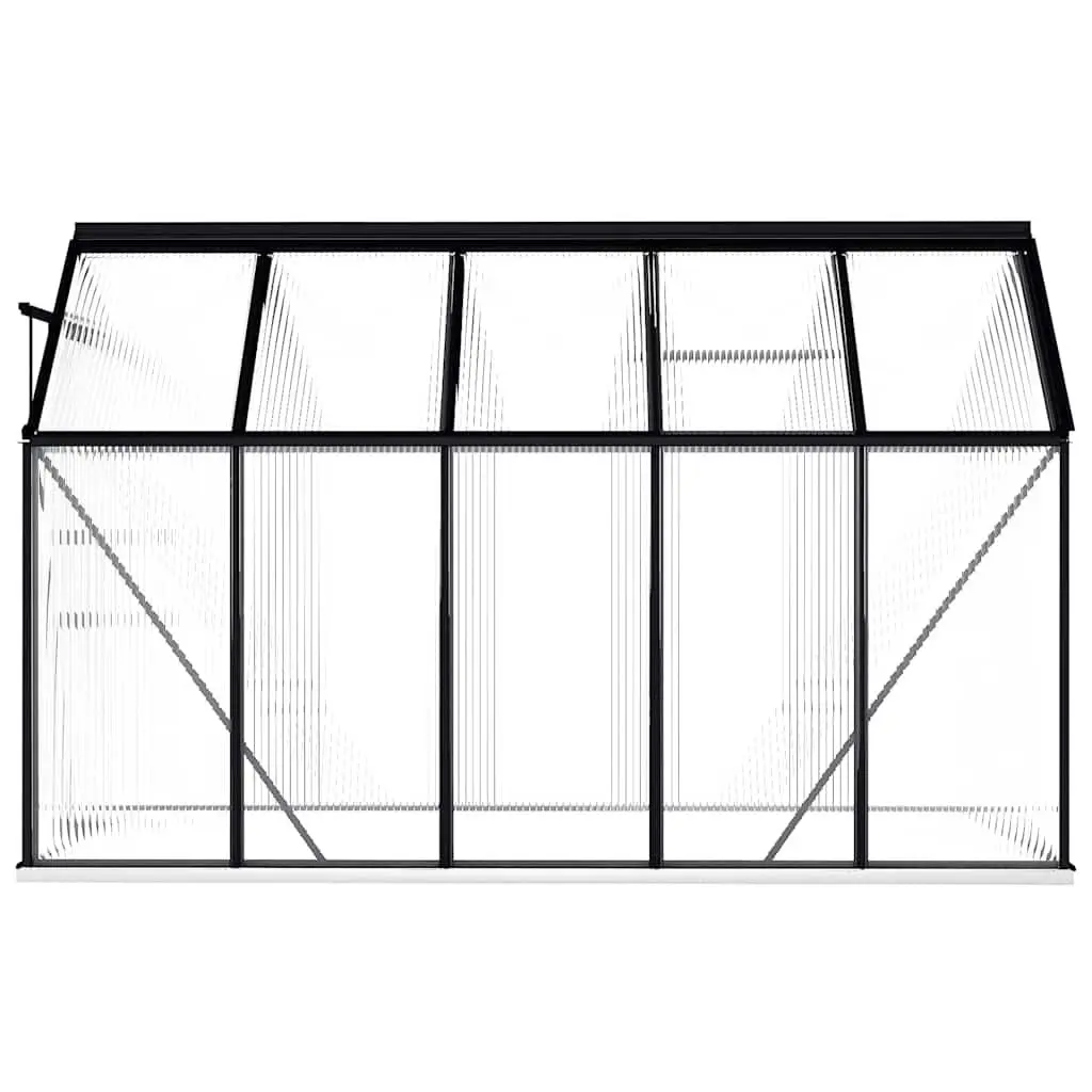 Greenhouse Anthracite Aluminium 5.89m² Polycarbonate Panels UV Resistant Thermal Insulation
