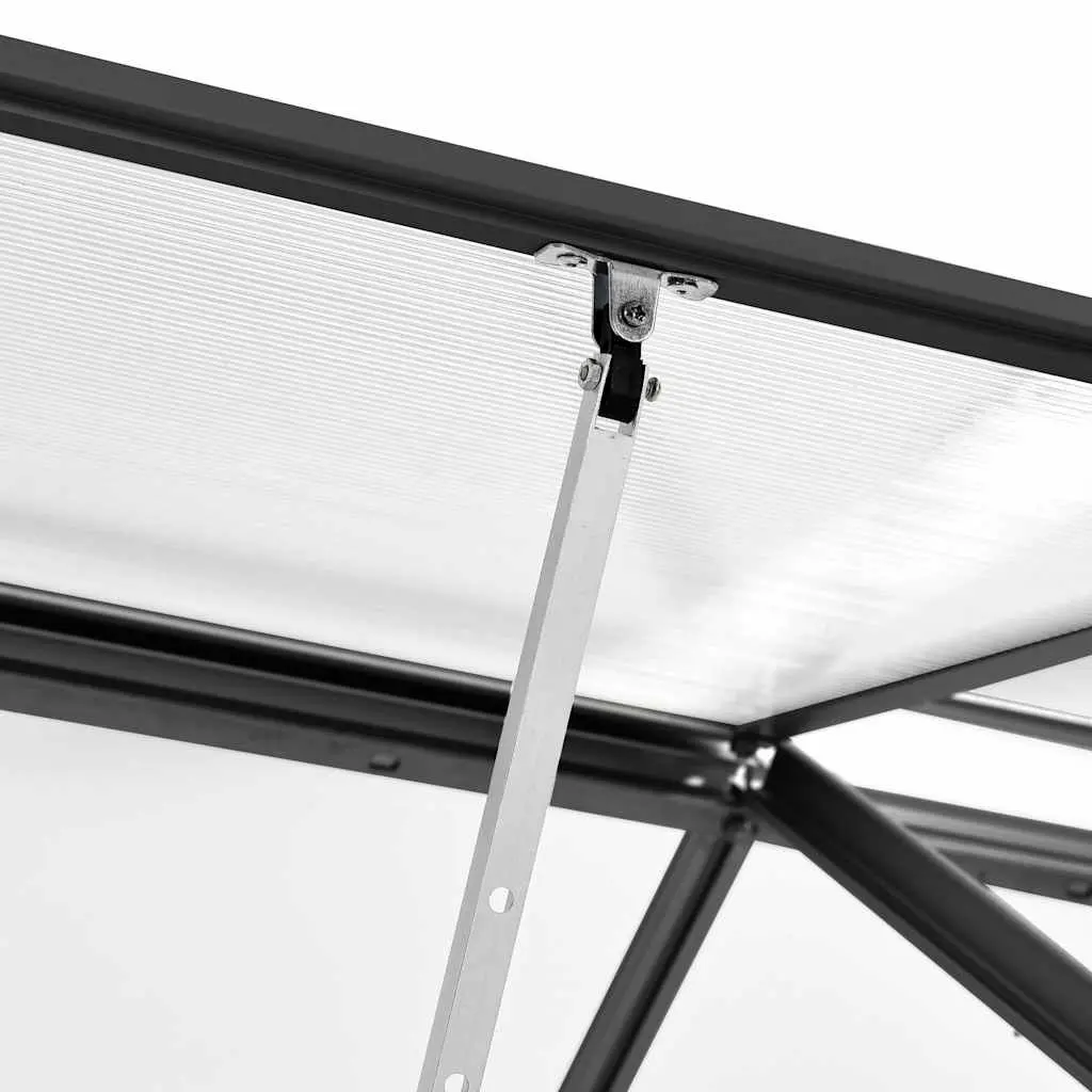 Greenhouse Anthracite Aluminium 5.89m² Polycarbonate Panels UV Resistant Thermal Insulation