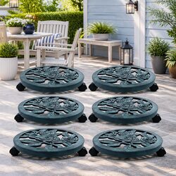 Compact Green Plant Trolleys 6 Pack for Potted Plants