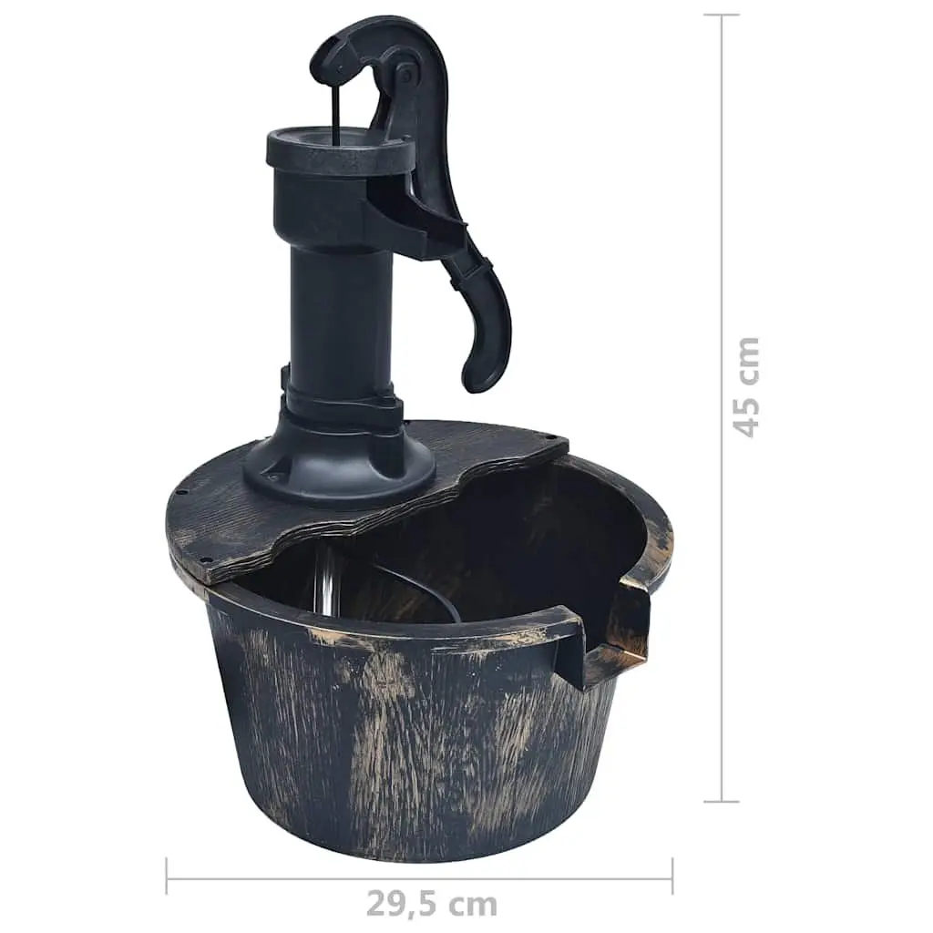Garden Water Fountain Brown Outdoor Patio Decor Rustic