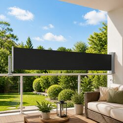 Retractable Side Awning 60x300 cm Black - Simple Solution